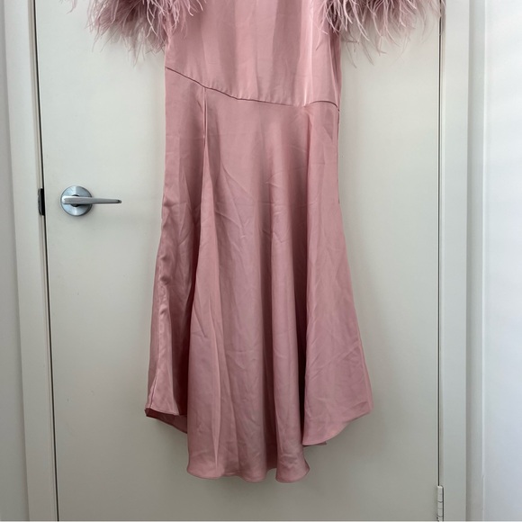 NWOT De La Vali Tupelo Satin Midi Dress Pink 4 - Picture 6 of 16